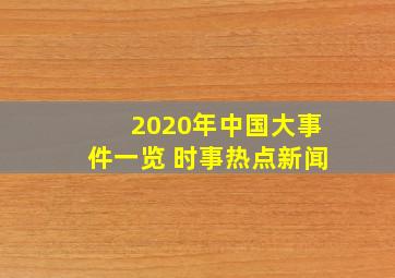 2020年中国大事件一览 时事热点新闻